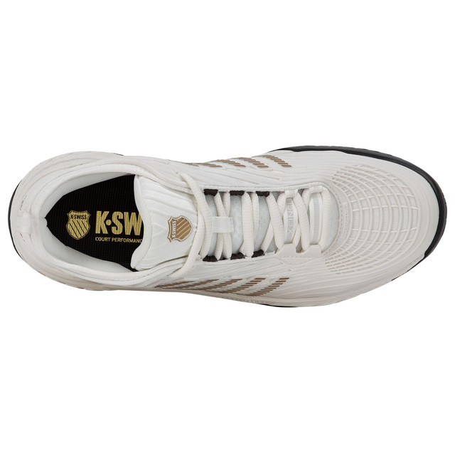 K-Swiss Men's Hypercourt Supreme 2 Tennis Shoe (Blanc De Blanc/Moonlight/Gold) 