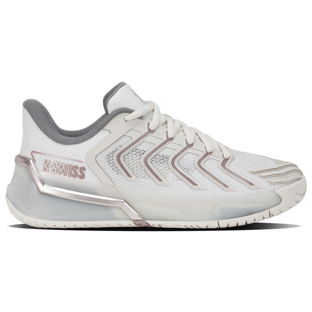 K-Swiss Women's Ultrashot 4 Tennis Shoe (Blanc de Blanc/Rose Gold/Ultimate Gray) 