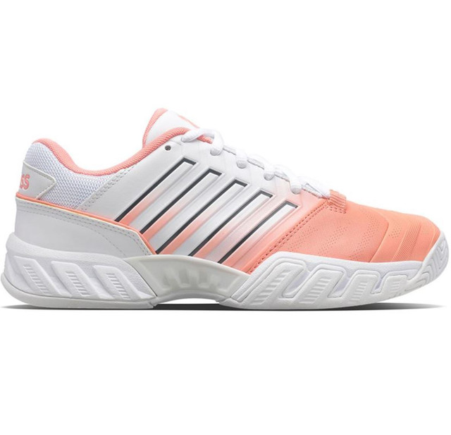K-Swiss Women's Bigshot Light 4 Tennis Shoe (Peach Amber/White/Asphalt)
