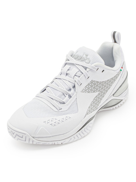 Diadora Women's Blushield Torneo 2 All Ground Tennis Shoe. (White/White/White)
