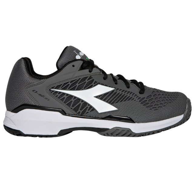 Diadora Men's Speed Competition 7+ All Ground Tennis Shoe (Steel Gray/White/Black)
