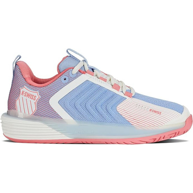 K-Swiss Women's Ultrashot 3 Tennis Shoe (Bright White/Open Air/Strawberry Ice)