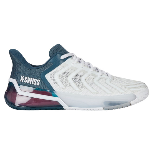 K-Swiss Men's Ultrashot 4 Tennis Shoe (White/Stargazer/Neon Blaze) 