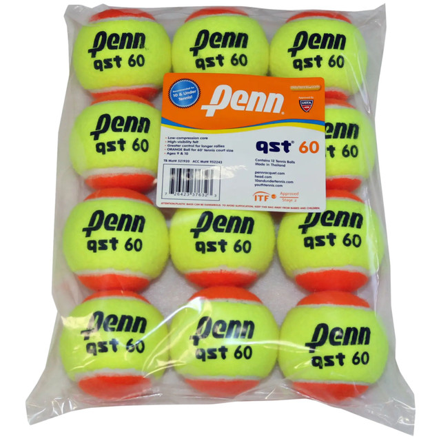 Penn QST 60 Felt Tennis Ball in Polybag (12-Pack)