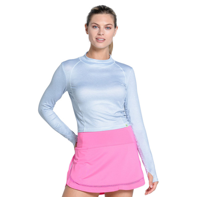 Lucky In Love Mock Neck Hip Fit Long Sleeve Shirt With UV Protection 