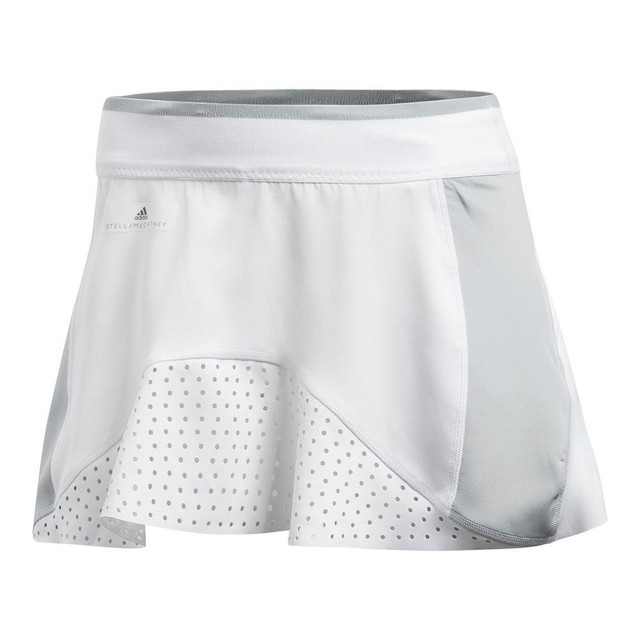 Adidas by Stella McCartney Women's Barricade Tennis Skirt, White/Aero Lime.