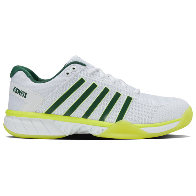 K-Swiss Men's Express Light Pickleball Shoe (White/Neon Lime/Eden) 