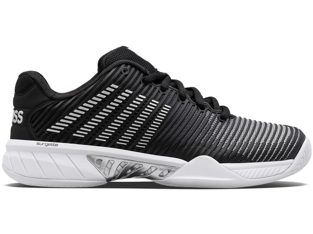 K-Swiss Women's Hypercourt Express 2 Tennis Shoe (Black/White/Silver)