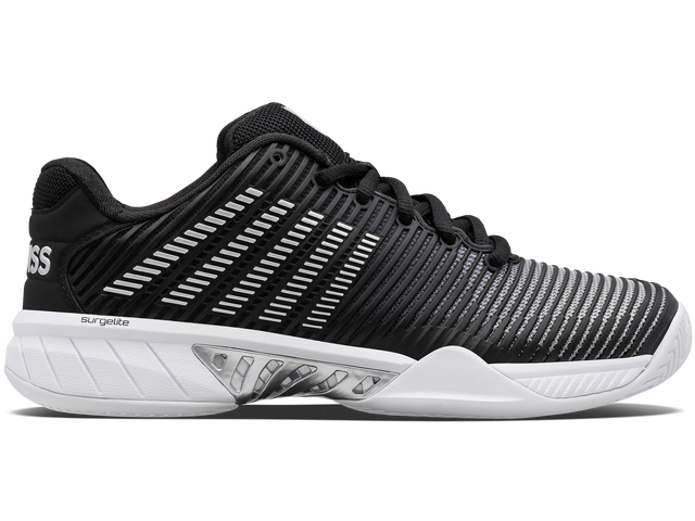 K-Swiss Women's Hypercourt Express 2 Tennis Shoe (Black/White/Silver)