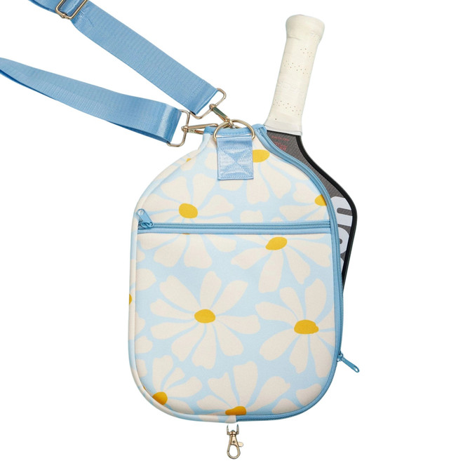 Stone & Stitch Neoprene Pickleball Paddle Bag (Blue Daisies)