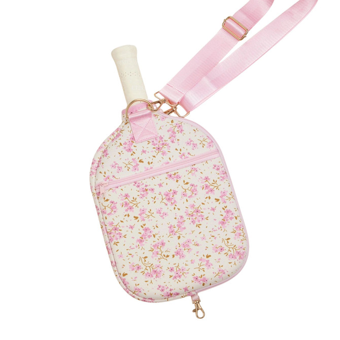 Stone & Stitch Neoprene Pickleball Paddle Bag (Lavender Floral)
