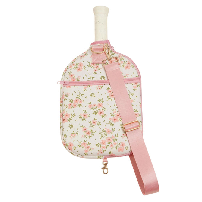 Stone & Stitch Neoprene Pickleball Paddle Bag (Pink Floral)