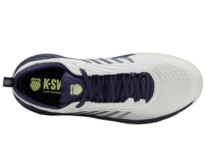K-Swiss Men's Hypercourt Supreme 2 Tennis Shoe ( Blanc De Blanc/Naval Academy/Luminary Green) 