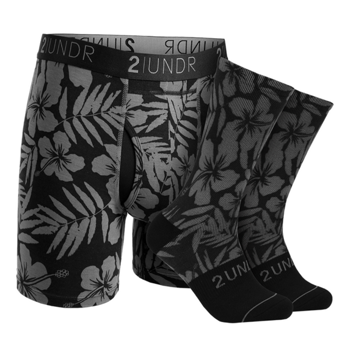 2UNDR Men's Swing Shift Boxer Brief- Groove Sock Pack