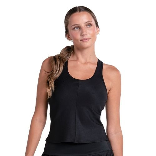 Lucky In Love Scoop Neck Rib Tank with Bra