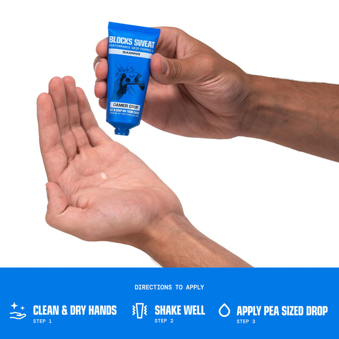 Gamer Grip Gaming Cream for Sweaty Hands | Chalk-Free Liquid Formula | Grip Enhancer for Hands | Anti Sweat Cream Ideal for Gaming | Ultra Control & Precision | Made in USA