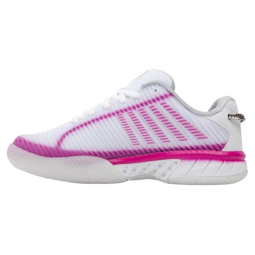 K-Swiss/Lucky In Love Women's Hypercourt Express 2 Tennis Shoe (White/Mulberry/Silver) 