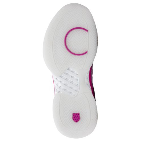 K-Swiss/Lucky In Love Women's Hypercourt Express 2 Tennis Shoe (White/Mulberry/Silver) 