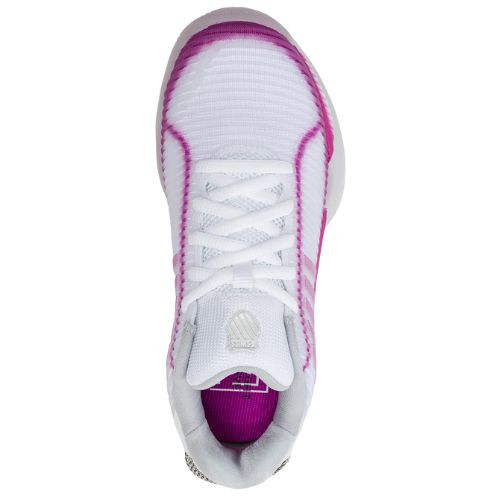 K-Swiss/Lucky In Love Women's Hypercourt Express 2 Tennis Shoe (White/Mulberry/Silver) 