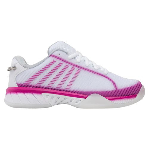 K-Swiss/Lucky In Love Women's Hypercourt Express 2 Tennis Shoe (White/Mulberry/Silver) 