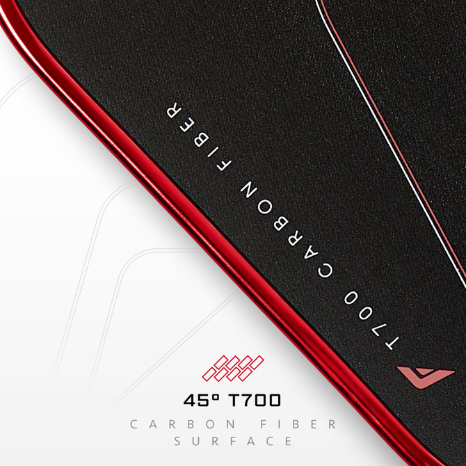 Franklin Sports C45 Carbon Fiber Pickleball Paddle (Dynasty, 14mm, Red)