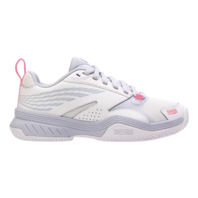 K-Swiss Women's Speedex Padel Shoe (White/Arctic Ice/Neon Pink)