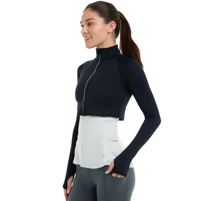 BloqUV Women's UPF 50+ Sun Protection Active Full Zip Crop Top Jacket.