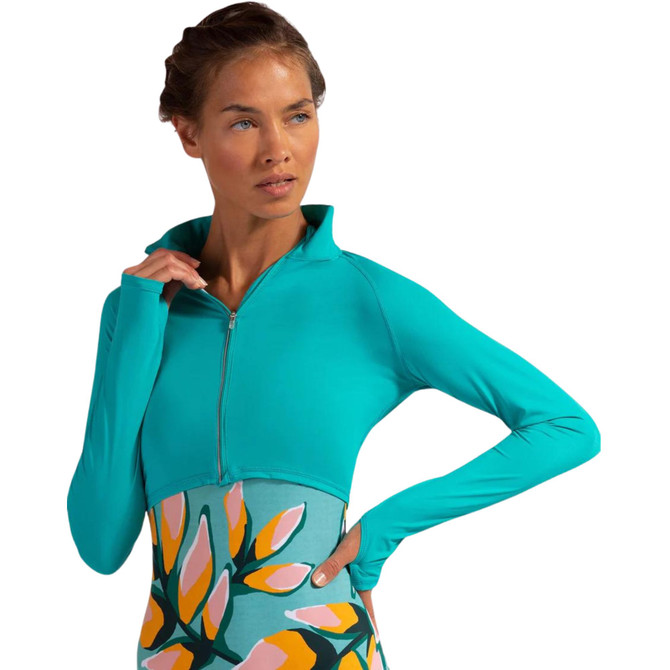 BloqUV Women's UPF 50+ Sun Protection Active Full Zip Crop Top Jacket.