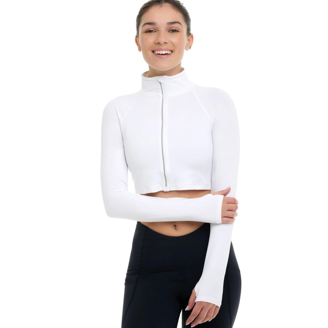 BloqUV Women's UPF 50+ Sun Protection Active Full Zip Crop Top Jacket