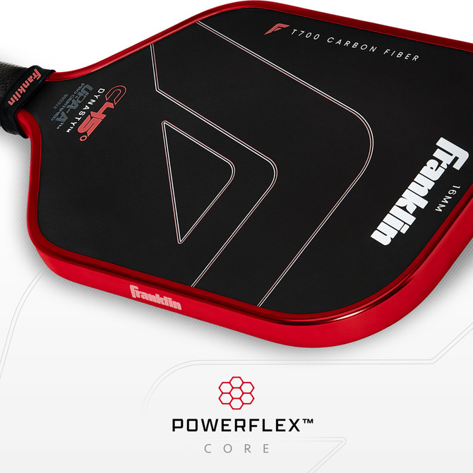 Franklin Sports C45 Carbon Fiber Pickleball Paddle (Dynasty, 16mm, Red)