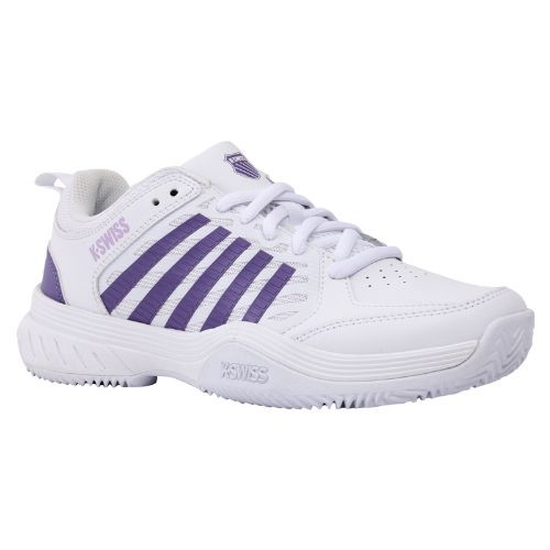 K-Swiss Women's Court  Express 2 Tennis Shoe (White/Purple Haze/Neon Lavender)