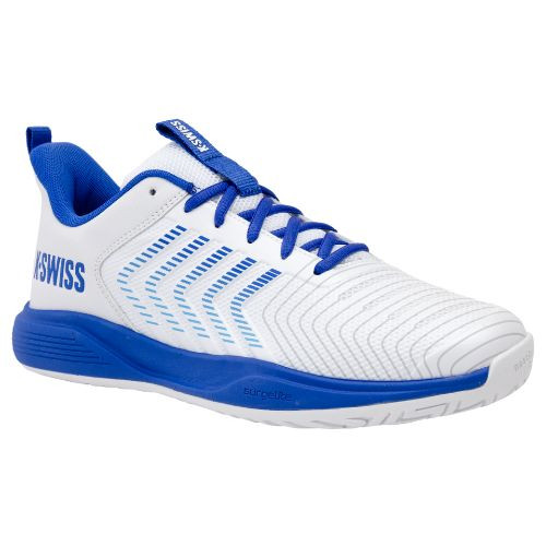 K-Swiss Men's Ultrashot Light Tennis Shoe (White/Dazzling Blue/Baltic Sea)   