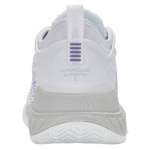 K-Swiss Women's Hypercourt Supreme 2 Tennis Shoe (White/Lunar Rock/Purple Haze)