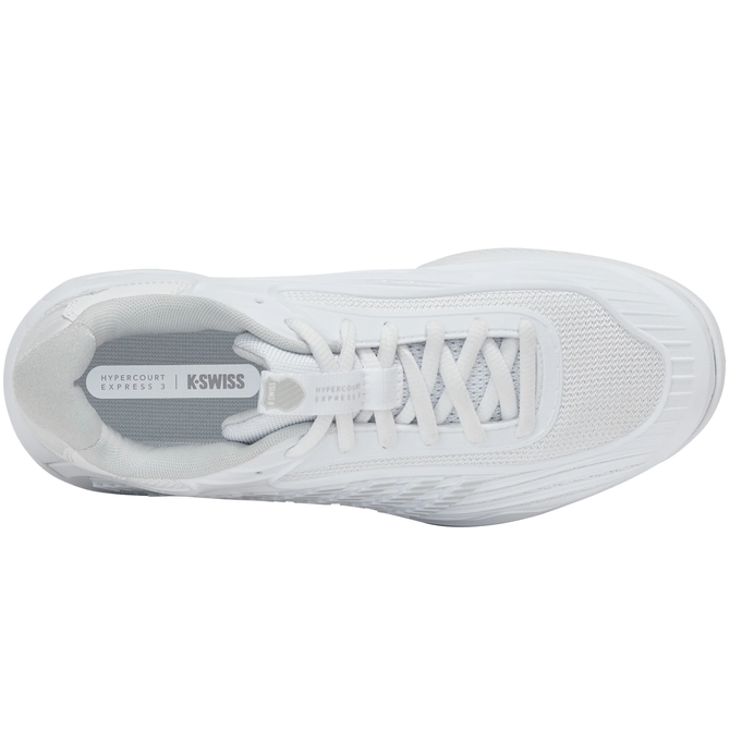 K-Swiss Women's Hypercourt Express 3 Wide (White/Dawn Blue/Silver).