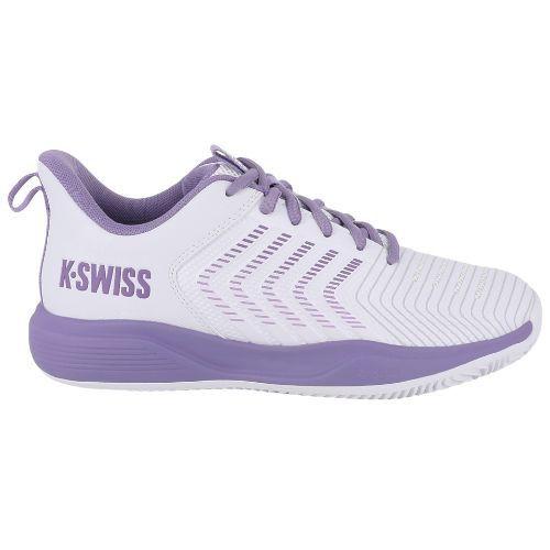 K-Swiss Women's Ultrashot Light Tennis Shoe (White/Purple Haze/Neon Lavender)