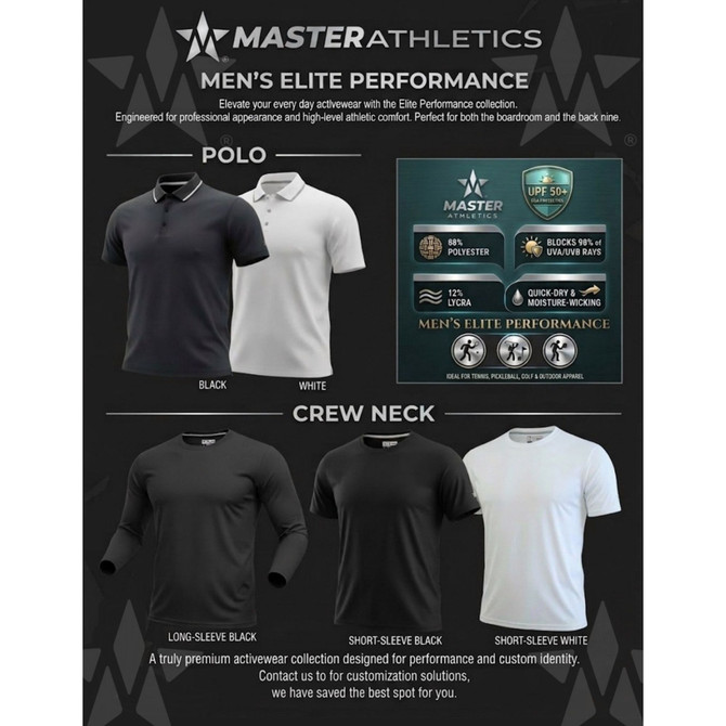 Master Athletics Men's Elite Performance Long Sleeve Crew - UPF 50+