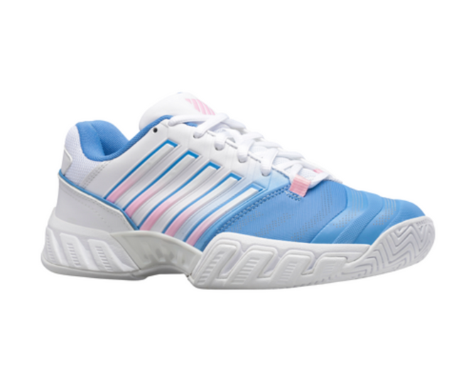 K-Swiss Women's Bigshot Light 4 Tennis Shoe (Silver Lake Blue/White/Orchid Pink) .