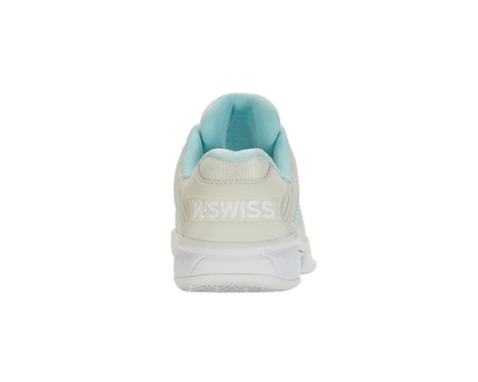 K-Swiss Women's Hypercourt Express 2 Wide Tennis Shoe (Gray/White/Blue Glow)