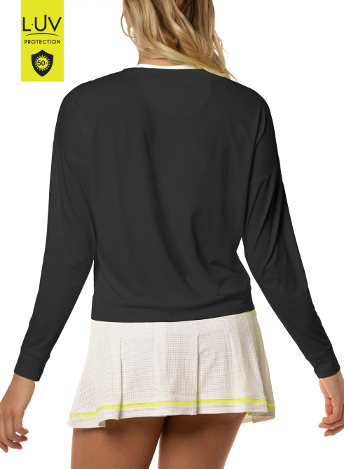 Lucky in Love Women’s Hype Long Sleeve Top – Lightweight UPF 50+ Athletic Shirt, Breathable Performance Top for Tennis, Golf & Workout