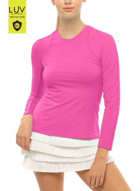 Lucky in Love Women’s Breeze Long Sleeve Top – UPF 50+ Lightweight Fitted Athletic Shirt, Breathable Performance Top