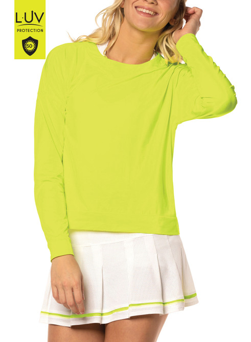 Lucky in Love Women’s Breeze Long Sleeve Top – UPF 50+ Lightweight Fitted Athletic Shirt, Breathable Performance Top