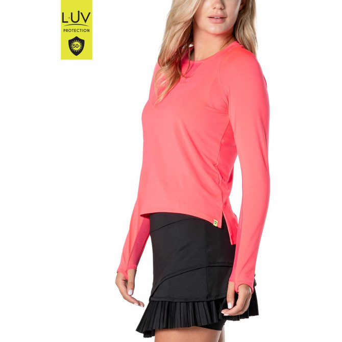 Lucky In Love Women's High Low Breezy Long Sleeve Shirt