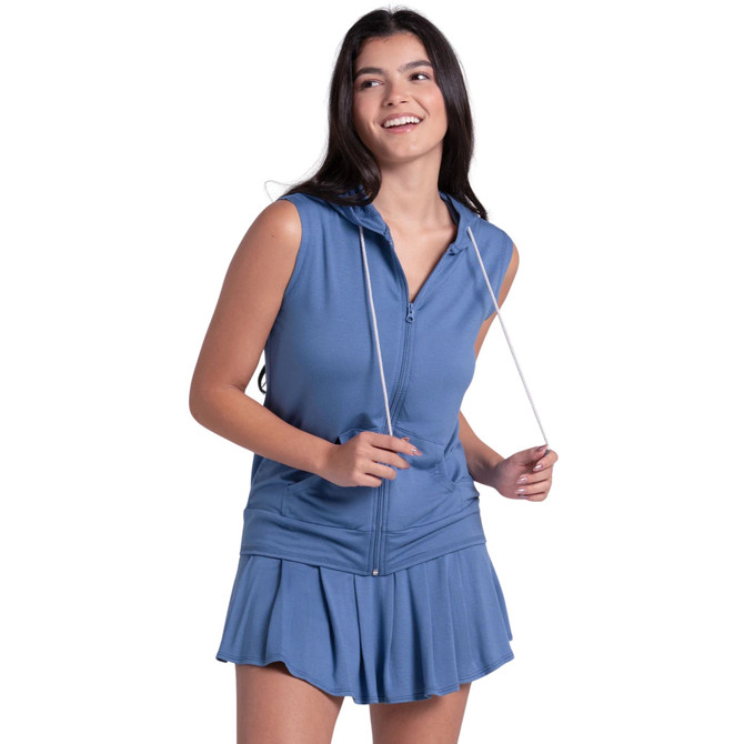 Lucky In Love Women's Lucky Day Hoodie Vest with Pocket and Full Zip   