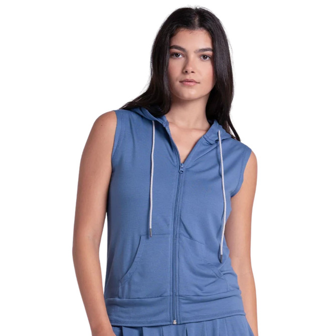 Lucky In Love Women's Lucky Day Hoodie Vest with Pocket and Full Zip   