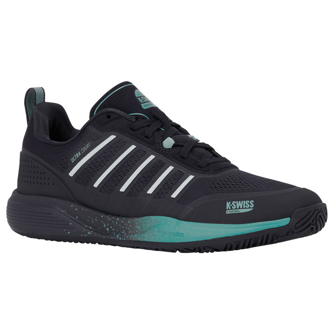 K-Swiss Men's Ultra Court Padel Shoe (Carbon/Baltic/Glacier Gray)