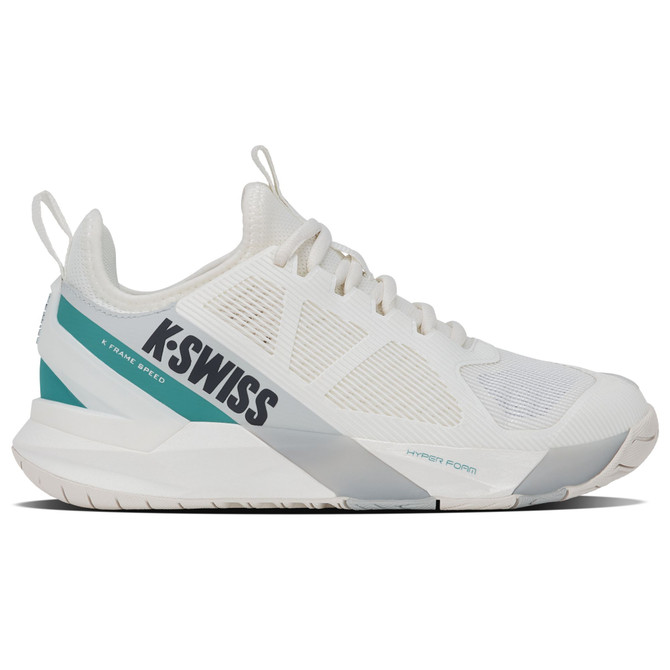 K-Swiss Women's K-Frame Speed Tennis Shoe (Blanc de Blanc/Glacier Gray/Baltic) 