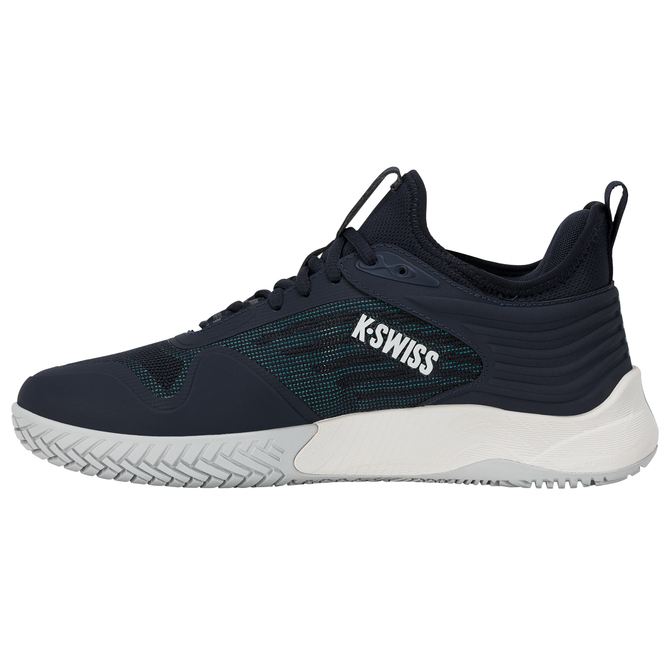 K-Swiss Men's Hypercourt Pinnacle Tennis Shoe (Carbon/Blanc de Blanc/Baltic) 