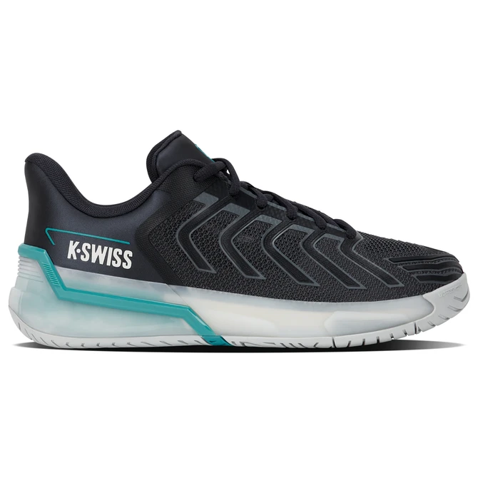 K-Swiss Men's Ultrashot 4 Tennis Shoe (Carbon/Blanc de Blanc/Baltic)