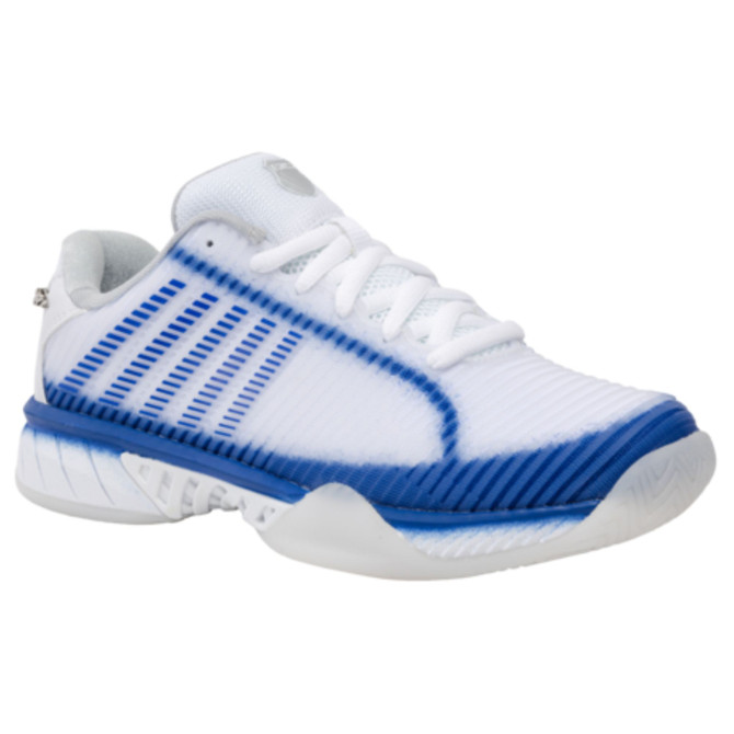 K-Swiss/Lucky In Love Women's Hypercourt Express 2 Tennis Shoe (White/Electric Blue/Silver)