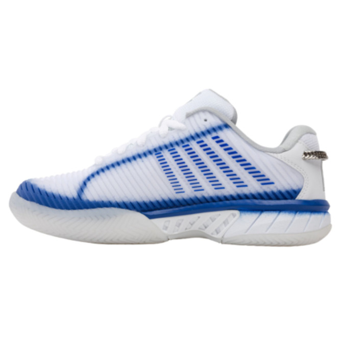 K-Swiss/Lucky In Love Women's Hypercourt Express 2 Tennis Shoe (White/Electric Blue/Silver)